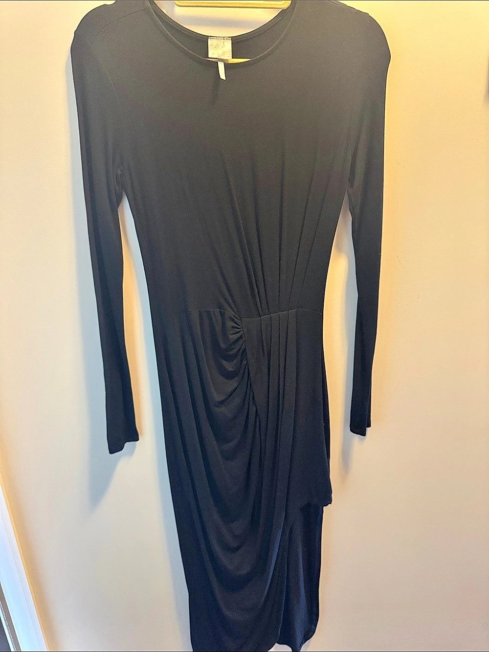 bobi Women'Small Long Sleeve Maxi Dress in Black Size Small Like New